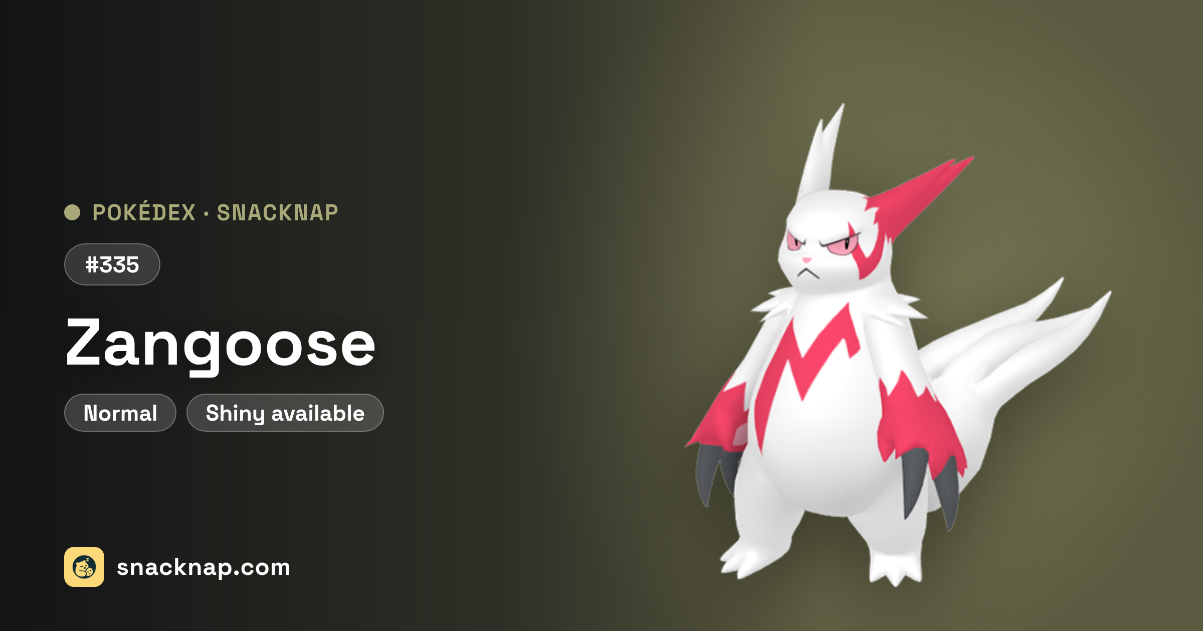 Pokédex - #335 Zangoose - Snack Nap | Pokémon GO News, Events and Data